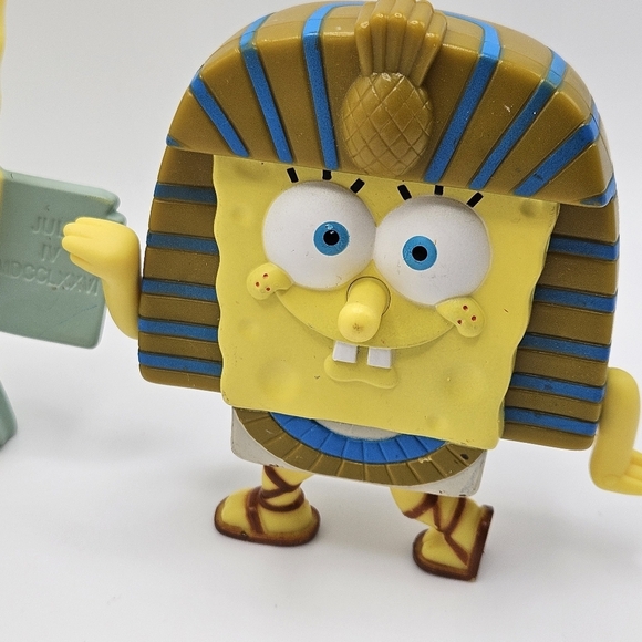 Spongebob Lost In Time Burger King Kids Club Toy Lot 2005 Caveman Liberty Tut - Picture 2 of 6